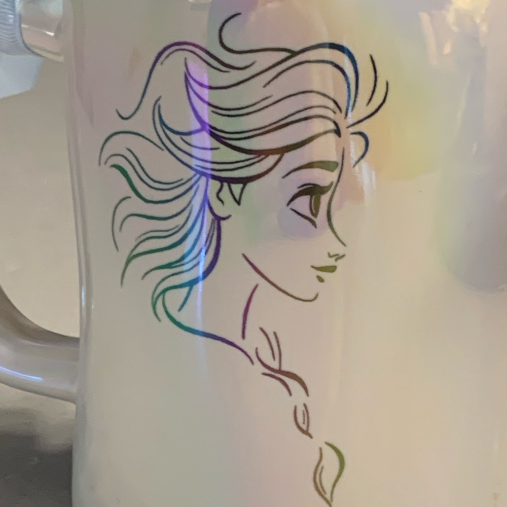 Rae Dunn ~ Frozen ~ Iridescent “Let It Go” Mug w/Elsa Silhouette - Picture 6 of 11